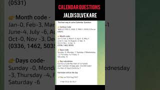 Best way to solve calendar questions  calendar reasoning  ssc ssccgl sccexam calendar chsl [upl. by Ditmore]