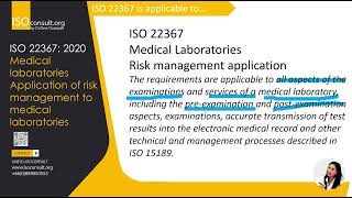 ISO22367 Risk management for medical laboratories การจัดการความเสี่ยงห้องปฏิบัติการทางการแพทย์ คือ [upl. by Orion72]