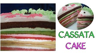 Cassata cake  4 layer cake  Cassata Cake Recipe [upl. by Nynahs]