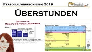 Abrechnung von Überstunden in der Personalverrechnung 2019 [upl. by Cirdes]