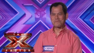 Jimmy Cheung sings Luciano Pavarottis O Sole Mio  Room Auditions Week 1  The X Factor UK 2014 [upl. by Purdum]