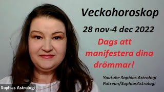 Sophias Astrologi ⭐Veckohoroskop 28 nov  4 dec 2022⭐ NU HAR VI CHANS ATT MANIFESTERA❤️❤️❤️ [upl. by Sisi]