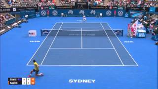 Bernard TOMIC AUS vs Blaz KAVCIC SLO HIGHLIGHTS Apia International Sydney 2014 [upl. by Herbst]