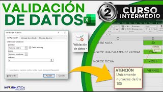 CÓMO VALIDAR DATOS EN EXCEL Nueva Versión [upl. by Sabsay]