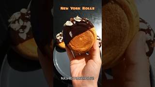 New York Rolls with cream patisserie and dark chocolate with almonds on top  baking newyorkrolls [upl. by Prunella411]