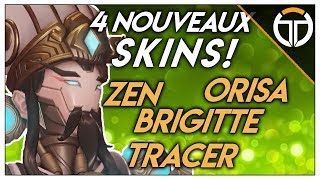 ►4 NOUVEAUX SKINS ORISA ZENYATTA BRIGITTE amp TRACER◄ OVERWATCH FR [upl. by Hayalat246]