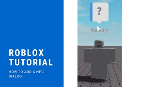 How to make a npc dialogue  ROBLOX STUDIO [upl. by Aztilay]