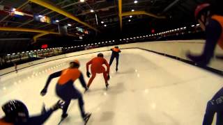 Shorttrack training Jong Oranje GoPro Hero3 [upl. by Ylrbmik]