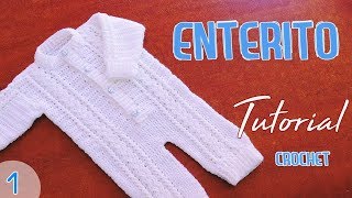 Como tejer un enterito o mameluco a crochet ganchillo para bebe 12 [upl. by Lettie]