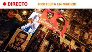 FERRAZ NUEVA PROTESTA contra la AMNISTÍA en la SEDE del PSOE en MADRID  RTVE [upl. by Kono]