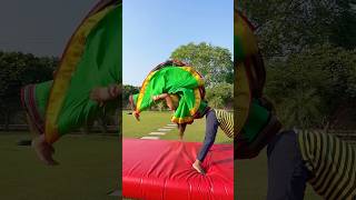 Cover dekhkar kon kon aya gymnast acrobatics action stunt viralshorts couplegoals backflip [upl. by Aziram90]