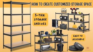 How to Assemble 5Tier Storage Shelves  Easy Shelf Installation Tutorial [upl. by Selway977]