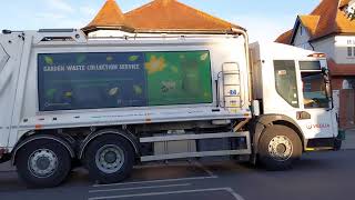 Brent Council Veolia Dennis olympus elite 6 empying green Garden waste bins [upl. by Airot680]