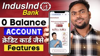 Indusind Bank Zero Balance Account Opening Online 2024  Indusind Bank Account Opening Online [upl. by Kartis]