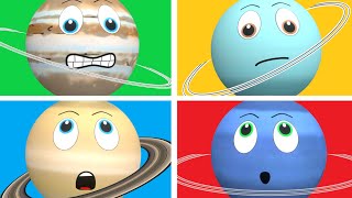 Planets and their Rings for Kids  Solar System for Kids [upl. by Eiznikam]