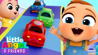 Toy Car Racing  Little Angel And Friends Kid Songs [upl. by Higgs]