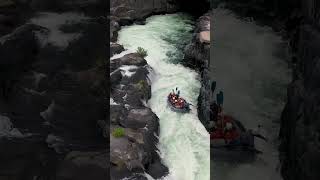 TUNNEL CHUTE DRONE SHOT  Middle Fork American River rafting [upl. by Nedrob]