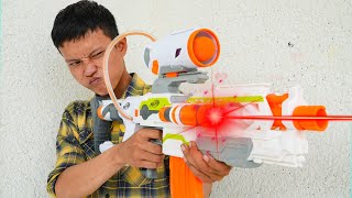 NERF WAR ROCKET GUN BATTLE SHOT 3 [upl. by Asenaj]