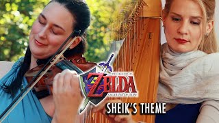 Sheiks Theme Zelda Ocarina of Time  Harp and Violin cover [upl. by Rayna593]