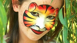 Tiger schminken für Fasching oder Karneval  Tiger Kinderschminken Anleitung [upl. by Suicul470]