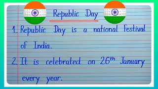 5 Lines Essay On Republic Day In EnglishEssay On Republic Day5 Lines Essay On 26 January Essay [upl. by Eeldarb]