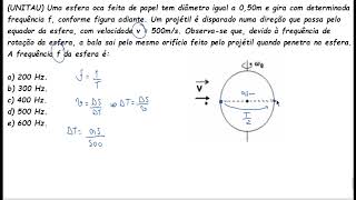 Movimento Circular  UNITAU Uma esfera oca feita de papel tem diâmetro igual a 050m e gira com [upl. by Hsirt758]