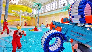 Nerf War  Water Park amp SPA Battle Nerf First Person Shooter [upl. by Bertina]