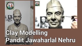 clay modelling portrait pandit Jawaharlal nehru statuesculpture tutorial  fiberglass statue [upl. by Spragens987]