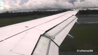 Lufthansa A320211 Cloudy Approach Into Oslo Gardermoen Airport [upl. by Aerdnaid]