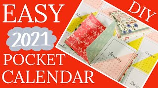 AMAZING LITTLE POCKET CALENDAR Super Easy 3x4 Pocket Calendar For 2021GREAT LITTLE PROJECT [upl. by Malony]