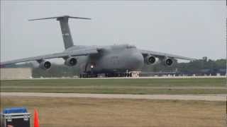 C5 Galaxy Taxi  Takeoff  Flyover  EAA AirVenture Oshkosh 2012 [upl. by Gualtiero]