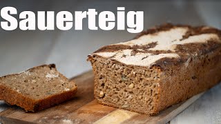 Roggenbrot mit Sauerteig backen mit Kastenform  Schnell und einfach [upl. by Airyt451]