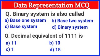 Top Data Representation MCQs Questions and Answers  Computer Number System MCQ Questions [upl. by Emanuel]