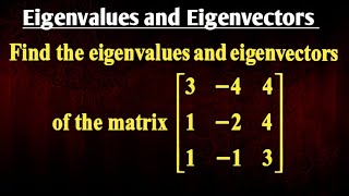 Eigenvalues and Eigenvectors  3x3 Matrix  CrossMultiplication Rule  Synthetic Division Rule [upl. by August]