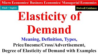 Elasticity of Demand degree of elasticity of demand Price elasticity elasticity of demand bcom [upl. by Farkas]