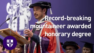 World recordbreaking mountaineer awarded honorary degree [upl. by Chase]