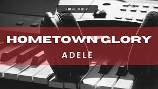 Adele  Hometown Glory Acoustic Karaoke Higher Key [upl. by Sawyer241]