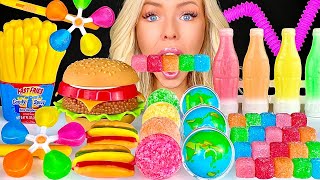 ASMR SOUR CANDY WARHEADS CUBES SOUR SPRAY WAX CANDY EARTH GUMMY RAINBOW DESSERTS MUKBANG 먹방 [upl. by Cailly]