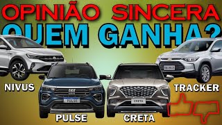 Qual o melhor SUV 10 Turbo Comparativo entre Fiat Pulse VW Nivus GM Tracker e Hyundai Creta [upl. by Jahncke]