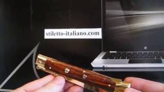 Swinguard stiletto 11quot Dagger Cocobolo wood 24K Gold plated Frank Beltrame [upl. by Onid565]