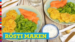 Rösti maken  Gezond recept  Voedingscentrum [upl. by Anidem]