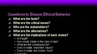 Chapter 2  Business Ethics amp Social Responsibility Part 1 of 2 [upl. by Archaimbaud]