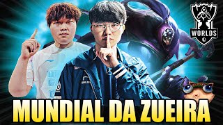 VIRADA IMPOSSÍVEL em T1 x G2 e o MELHOR JAX do MUNDO  MUNDIAL DA ZUEIRA  WORLDS 2024 [upl. by Nibla]