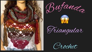 🧣Bufanda Triangular a Crochet 💓 [upl. by Breena]