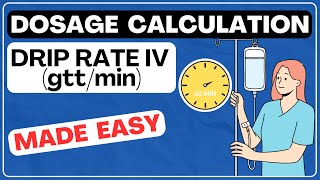 11  Drip Rate IV gttmin  Dosage Calculation MADE EASY for Nursing School amp NCLEX [upl. by Townsend]