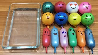 Mixing Beads into Clear Slime  Relaxing Slime with Funny Balloons [upl. by Corley629]