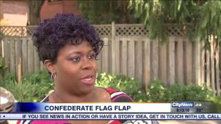 Woman outraged after spotting confederate flag at Scarborough community festival [upl. by Esch]