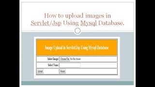 How to upload images in ServletJsp Using Mysql Database [upl. by Sheedy]