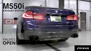 Dinan G30 M550i Full Exhaust XPipe amp AxleBack  Sound Clip [upl. by Shamma]