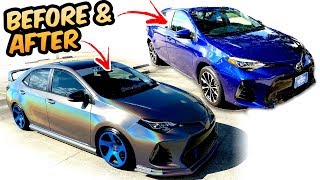 INSANE TRANSFORMATION Before amp After Mods 2017 Corolla SE 1 year process [upl. by Assylem]